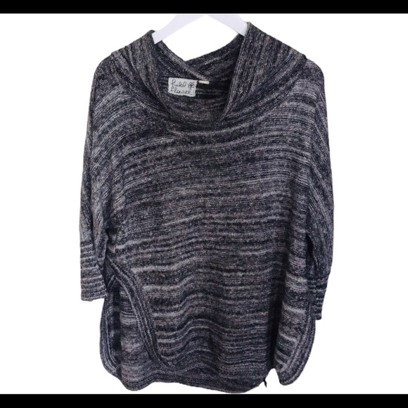 FIELD FLOWER (Anthropologie) SpaceDye Tunic With Draped Cowl Neck Grey Sz Small - Picture 12 of 14